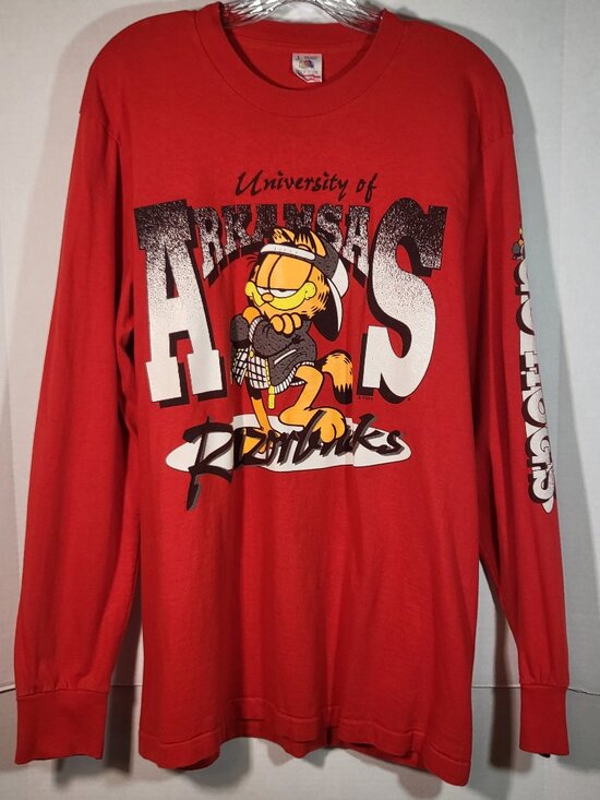 Fruit of the Loom Tops - Fruit of the Loom Vintage 90's Woman's Garfield Razorback Shirt Size Large Red